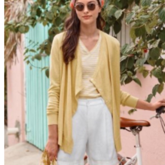 Easy Linen Drape Open Front Cardigan - Picture 6 of 9